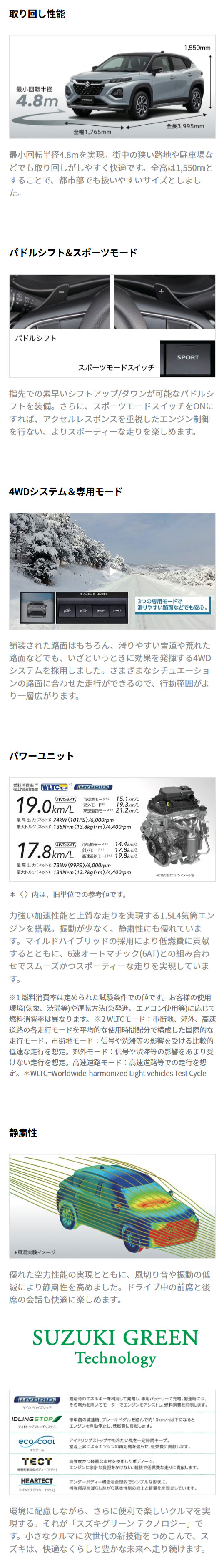 フロンクスの走行・環境性能